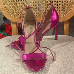 Mix 6 Sexy Sz 10M Chic Metallic Pink Strappy Heels